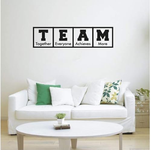 T.E.A.M. - Vinilo decorativo para pared, con cita motivacional, inspiración, decoración de pared para el hogar, habitación, clase, oficina, sala de