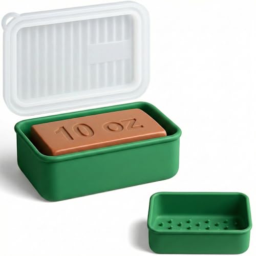 AIMAIAIMAI Extra Large Travel Soap Case fits Duke Cannon 10 oz Soap Bars Leak Resistant Silicone Soap Holder Container for Gym Camping & RV Mint Green 1 Pack