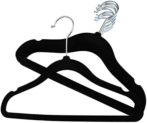 The Hanger Store 20 Kids Purple Non-slip Velvet Space Saving Coat Clothes Hangers with Trouser Bar