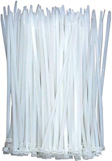 Cable Ties Clear White 300mm x 4mm (100 Pack), Plastic Zip Ties Long Heavy Duty with 40lbs Tensile Strength, Self-Locking Nylon Plastic Wire Ties Wraps for Office, Household and Outdoor