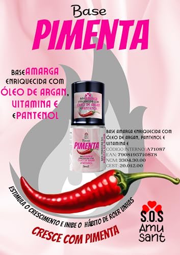 Base Pimenta Amusant 9ml Base Amarga enriquecida com Óleo de Argan e Pantenol