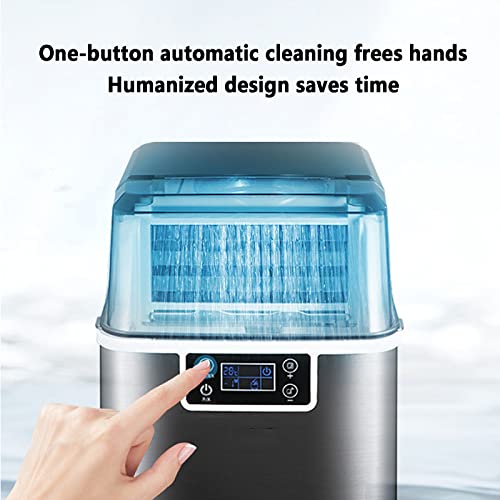 Fabricadora de cubos de hielo, portátil de encimera, acero inoxidable, 66 lb/24 h con función automática de limpieza y panel de control inteligente, para restaurantes, bares y hogar miniatura 4