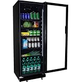 Getränkekühlschrank ZKB 360 schwarz Flaschenkühlschrank Kühlschrank mit Glastüre Gastro Getränkekühler - 6