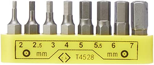 C.K T4528 Hexagon Tamperproof Screwdriver Bit Clip Set