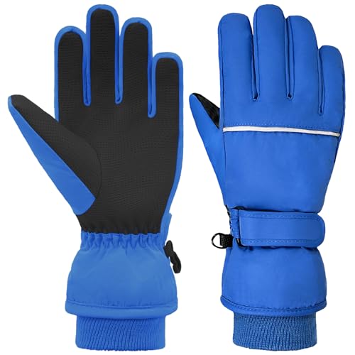 Image of Kids Winter Ski Gloves Waterproof Children Girls Boys Fleece Thermal Snowboard Snow Gloves Mittens for Cold Weather