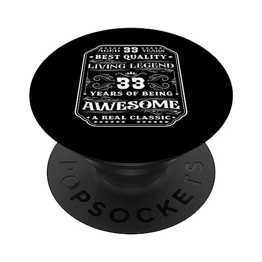 33 Años De Ser Impresionante 33 Años 33 Cumpleaños Hombre PopSockets PopGrip Intercambiable