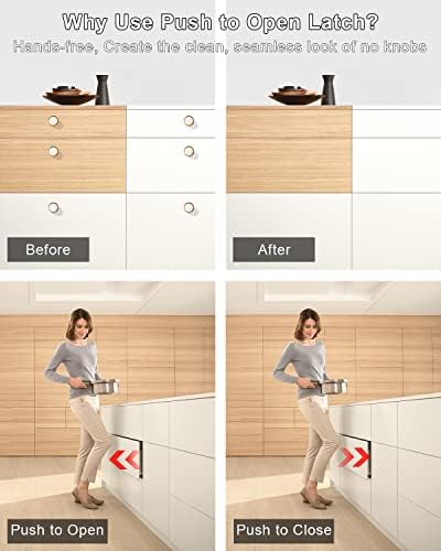 Cupboard Push to Open Push Latch Jiayi 4 Pack Push Open Door Catches for Kitchen Cabinet Magnetic Touch Push Release Opener Closet Door Close RV Drawer Closer Wardrobe Closure