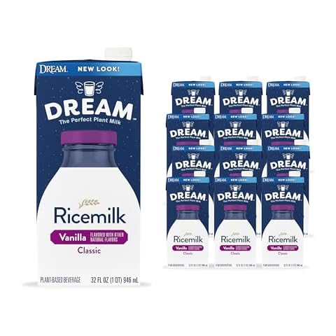 Rice Dream Rice Milk Drink, Classic Low Fat Vanilla, Vegan Dairy Alternative, Lactose Free, Shelf Stable, 32oz (Pack of 12) Cover