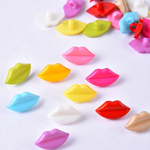 Healifty 120Pcs Colored Buttons Nylon 1 Holes Lips Buttons Sewing Buttons Clothes Decoration Christmas Dress Accessories For Diy Crafts Scrapbooking (Random Color) #TOP5