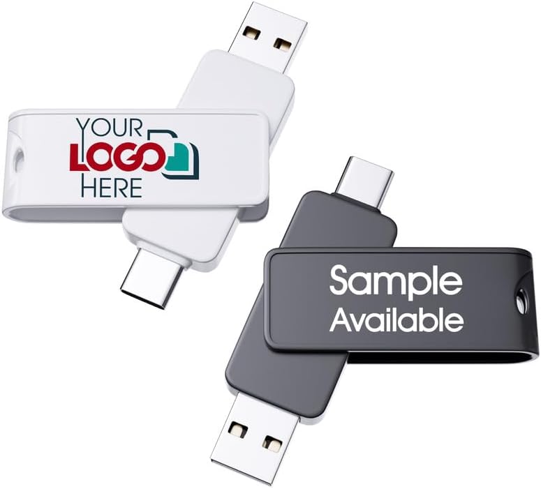 Custom Type C USB Flash Drive Promotional 2 in 1 Dual Memory Stic...