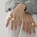 GoldChic E Ring, Letter Adjustable Rings 18K Gold Plated Initial Alphabet Open Ring with Cubic Zirconia Jewelry for Women, Rings for Women Letters