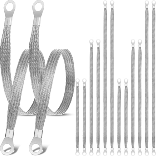 Battery Ground Cable Disconnection Procedure - 2019 Subaru Crosstrek 2 Kingdder 12 Pcs Ground Straps, 10/15/20 Inch Engine Universal Automotive Grounding Cable Straps Kit with Ring Terminals Flat Braided Copper Tinned Copper Ground Wire for Most Cars(Silver)