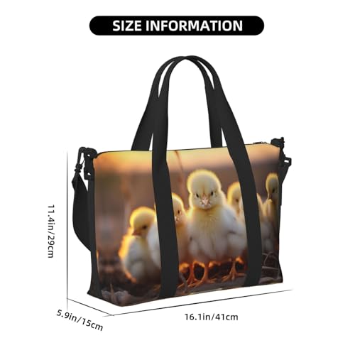 A Brood of Chickens7 print Gym Bag for Women,Carry on Weekender Overnight Duffle Bag,Personal Item Tote Bag4