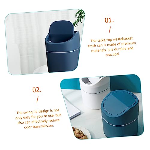 Mini caneca de basura con tapa basculante para escritorio miniatura 2
