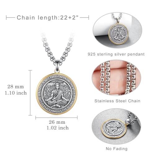 Serenity Prayer Necklace 925 Sterling Silver Sobriety Gifts AA Recovery Necklace Alcoholics Anonymous Jewelry for Men Women4
