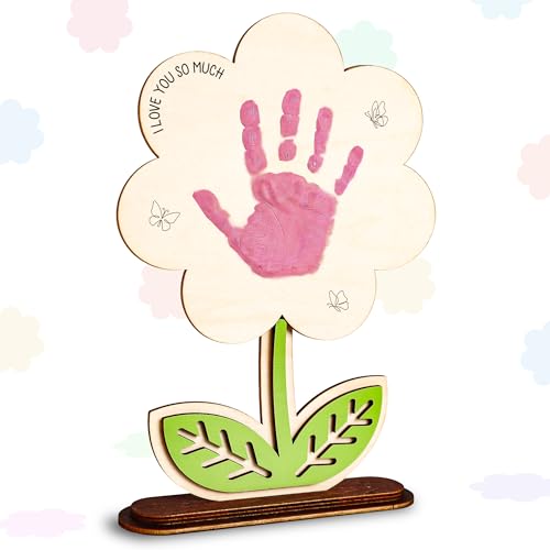 LINHARA Fathers Day Crafts for Kids Handprint Art DIY Fathers Day Gift from Kids Handprint Keepsake Craft for Dad Mom Gift for Dad from Kids Toddler Handprint Kit Birthday Gifts from Children