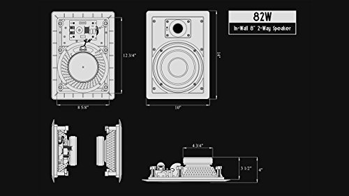 Image of 82W Silver Ticket in-Wall Speaker with Pivoting Tweeter (8 Inch in-wall)