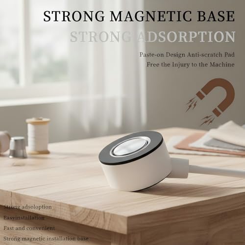 Lampe de matelassage magnétique pour machine à coudre blanc avec col de cygne flexible