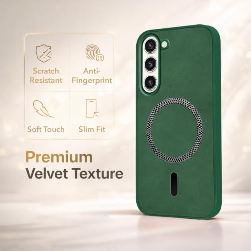 Image of Jkobi Leather Finish Back Cover Case for Samsung Galaxy S23 Plus 5G (MagSafe Compatible Wireless Charging | Soft Touch | Camera Bump Protection)