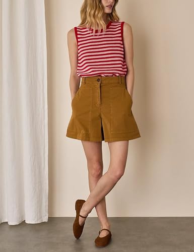 Image of Hongsui Women's Striped Color Block Sweater Vest Ribbed Knit Tank Tops Oversized Crewneck Pullover