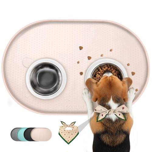 Conlun Napfunterlage Hund,1,2cm Hohe Ränder Futtermatte Katzen...