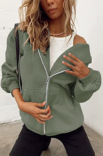 Image of PRETTYGARDEN Women's Fall Zip Up Hoodies Sweatshirts