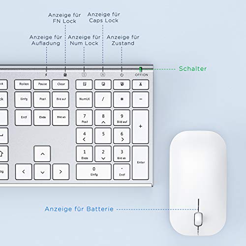 Kabelloses Tastatur-Maus Set von Seenda aus Aluminium, 2.4G