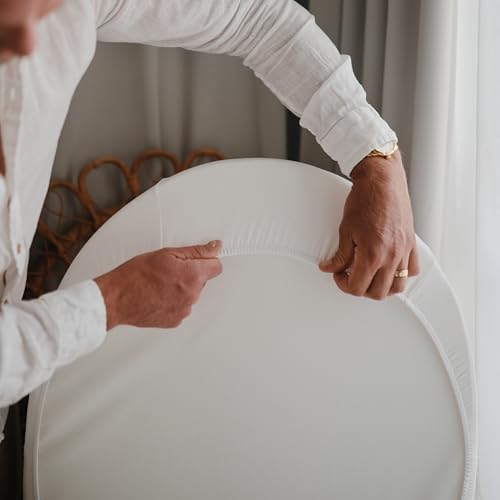 Image of mushie Stretchy & Soft Bassinet Crib Sheet | Fitted 16 inch x 30 inch (Tradewinds)