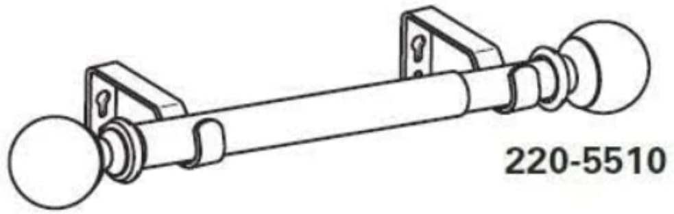 5/8-Inch Round Metal Curtain Rod, 84 to 120-Inch Adjustable Width (Satin Nickel with Ball Finials)