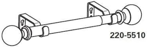 Miniatura 6 de Barra de cortina decorativa redonda de metal de 58 pulgadas por Graber, ancho ajustable de 84 a 120 pulgadas (negro con remates de bola)