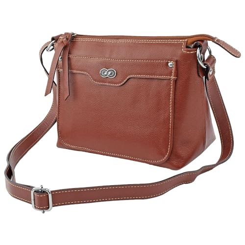 Bolsa Transversal PARMA em Couro Galvani (Pinhão)