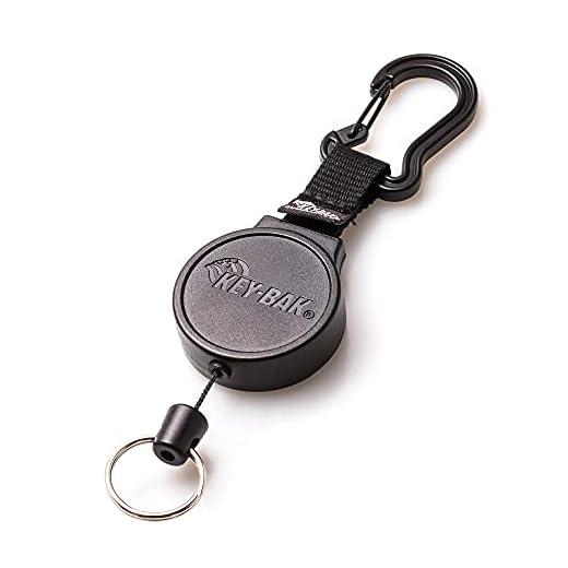 KEY-BAK MID6 Retractable Carabiner Key Holder with 36 Retractable Cord, 6 oz. Retraction, Carabiner, 10 keys (KEYB6C)