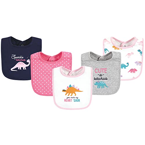 Image of Hudson Baby Unisex Baby Cotton Bibs, Cute-A-Saurus, One Size