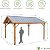 U-MAX 14' x 12' Hardtop Gazebo, Wooden Gazebo on Clearance with Cedar Frame, Outdoor Pergola with Thermal Insulated Polycarbonate Pyramid Hip Roof for Backyard, Deck, Garden and Patio, Brown Roof