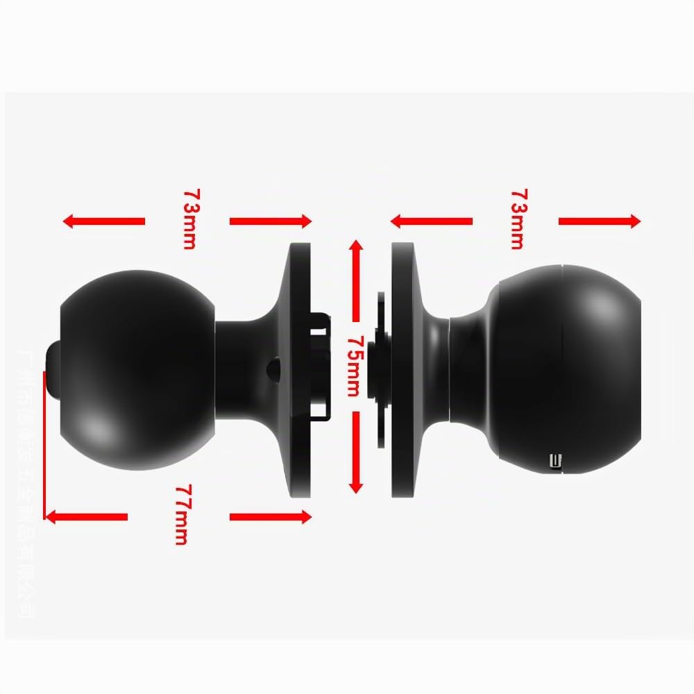 Smart Door Knob, serratura elettronica, pulsante per porta con controllo app, serratura biometrica, per camera da letto, appartamenti, uffici, hotel