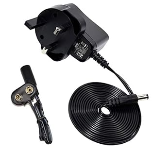 HQRP® AC Adapter with 9V Battery Snap Connector; AC Adapter Input: 100V-240V AC; Output: DC 9V, 300mA; Safety Features: High Efficiency and Reliability; Automatic Overload cut-off; Automatic Thermal cut-off; Short circuit and Over Voltage protection;...
