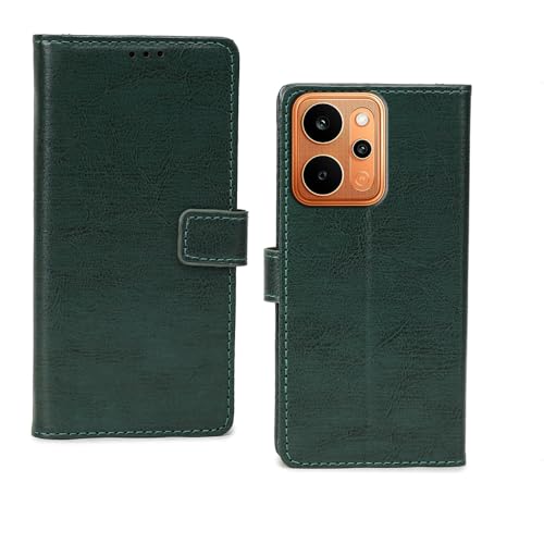Image of amazon basics Realme P4 Power 5G Flip Cover | Card Pockets Wallet & Stand | Flip Cover for Realme P4 Power 5G (Green)