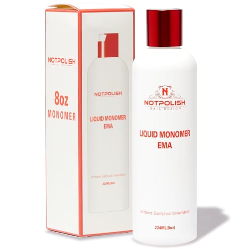 Notpolish Liquid Monomer for Acrylic Nails – Professional Monomer Acrylic Nail Liquid, Low Odor, No MMA – No Discoloration, EMA-Based Formula – Manicure and Pedicure Supplies, Made in USA, 8 oz