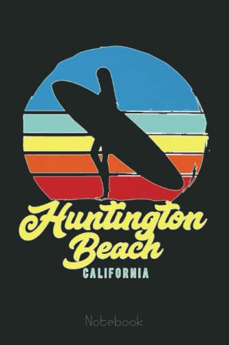 Vintage Huntington Beach California Surf Notebook: Drawing Journal and Summer Notebook for Children Summer Journal For Kids With Writing Prompts, Interactive Diary Scrapbook