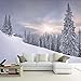 YABAOST 3D Effekt Wandbild Pvc Tapete 200X100Cm - Fototapete Poster Aufkleber Weiß Bäume Schnee Diy Selbstklebende Wandbild Pvc Wasserdichte Tapete Dekoratives Wandbild Aus Vinyl