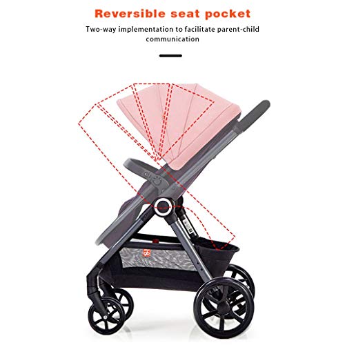 Klappbarer Kinderwagen，Kinderwagen Babywagen，Reisesystem Mit Baby Basket Anti-Shock Kombikinderwagen 0-3 Jahre 0-15 Kg，höhenverstellbarer Griff, Klein Faltbar, Leicht (Color : Blue)