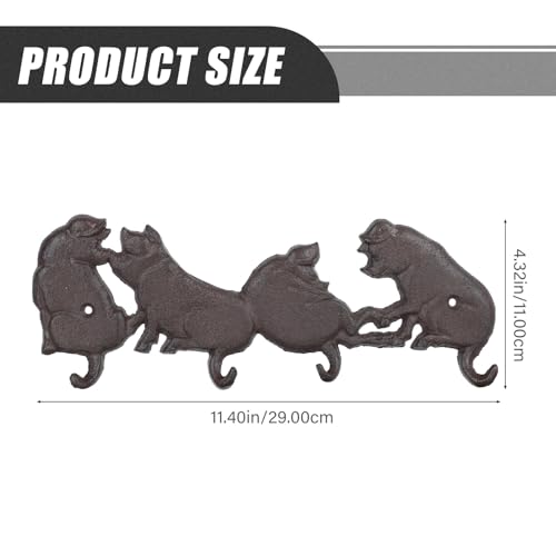 Crochet Mural Cochon en Fer Noir pour Fixer et Suspendre vos Manteaux - 3