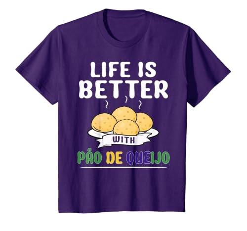 Pao de Queijo Flour Pan Lovers Brazilian Food Pao De Queijo T-Shirt, Youth, Purple, X-Small