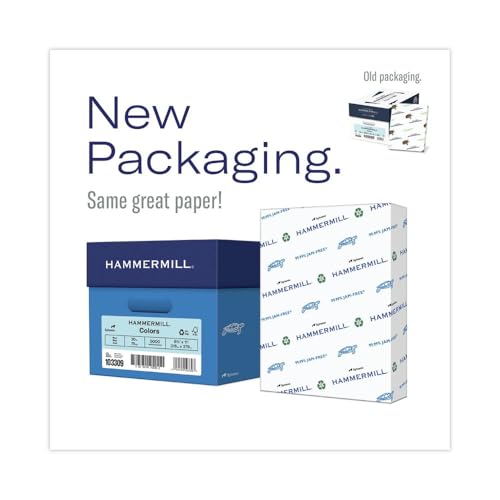 Image of Hammermill Colored Paper, 20 lb Canary Printer Paper, 8.5 x 11-10 Ream (5,000 Sheets) - Made in the USA, Pastel Paper, 103341C