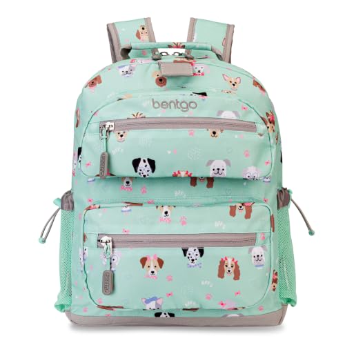 Bentgo Kids Backpack - Lightweight 14 Backpack in Fun Prints for School Travel & Daycare Ideal for Ages 4+ Roomy Interior Durable & Water-Resistant Fabric & Loop for Lunch Bag (Puppy Love)