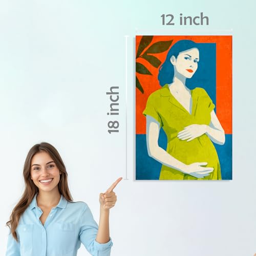 Image of SiddArtify Pregnancy Wall Art Poster Print Set - Modern Abstract Woman Decor for Living Room Bedroom Nursery - 12x18 inch Board Pack of 6