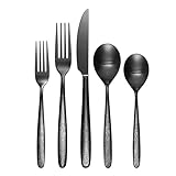 Oneida 894807 Storm Black 20 Piece Everyday Flatware Set, Service For 4, 3.11