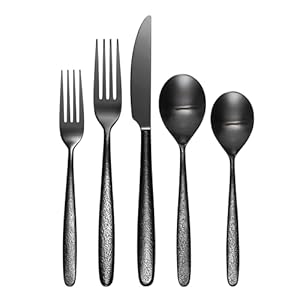 Oneida 894807 Storm Black 20 Piece Everyday Flatware Set, Service For 4, 3.11