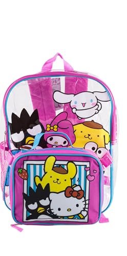 Fast Forward Hello Kitty & Friends Backpack And Detachable Lunch Kit - 15 - Clear and Pink 99925