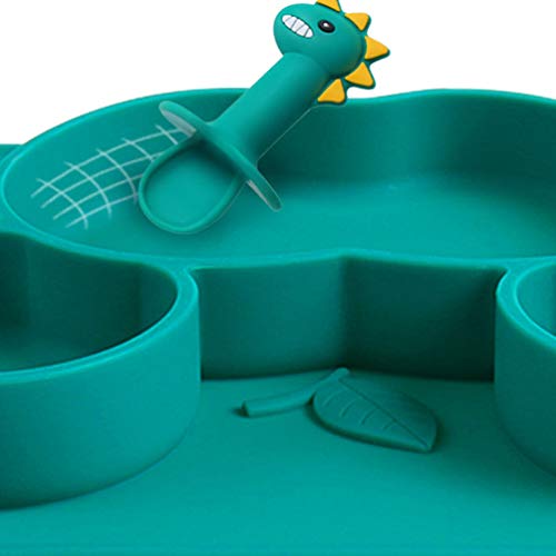 TOYANDONA 1 Conjunto Seguro Silicone Placas De Sucção Do Bebê Criança Dinossauro Placa Dividida Conj